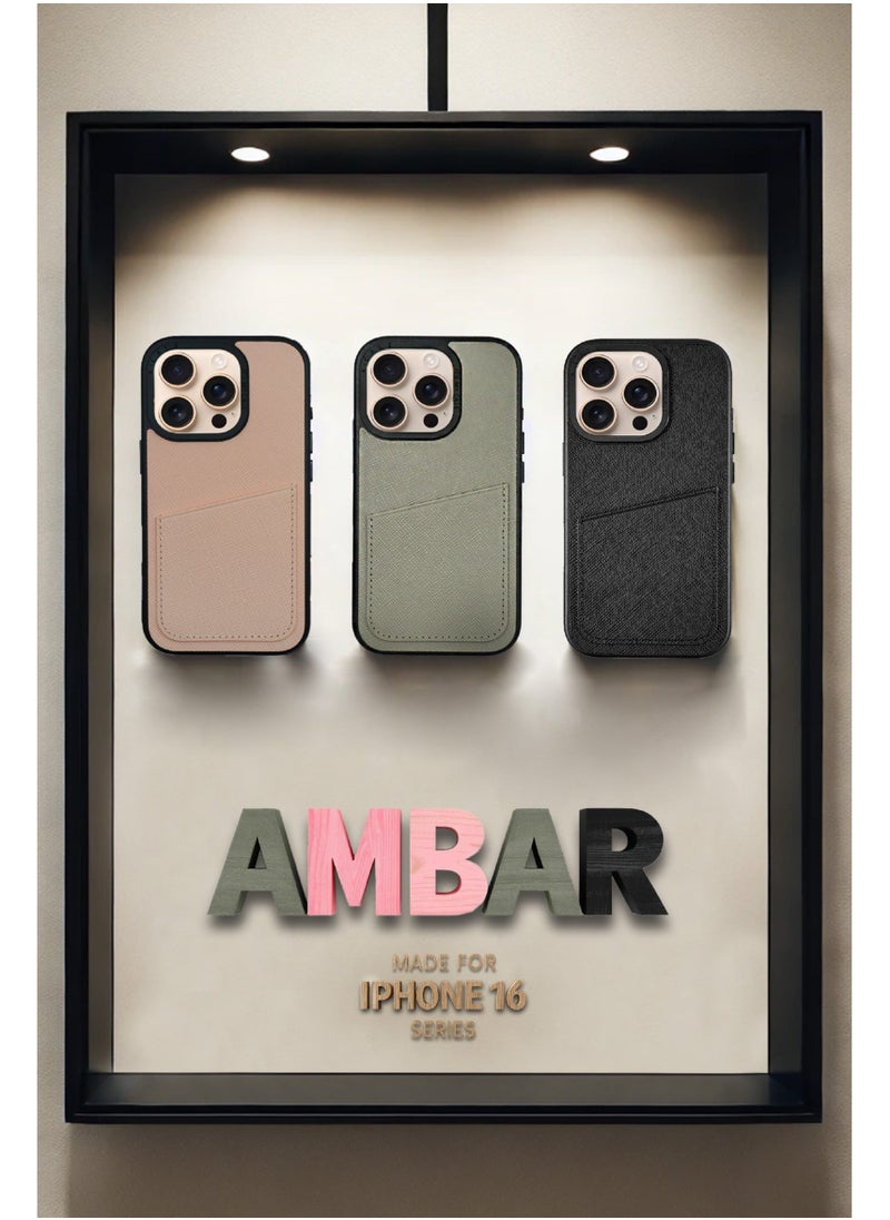 A-Case itsmycase Series Ambar with a Compact Wallet that Made of Soft Material Compatible with iPhone 16 Pro Max - Black