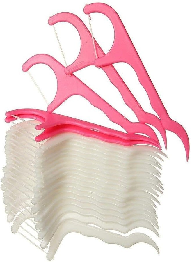 AZLVERA Dental Floss Pick with Handle, Pink and White, Pack of 20 - Image 2