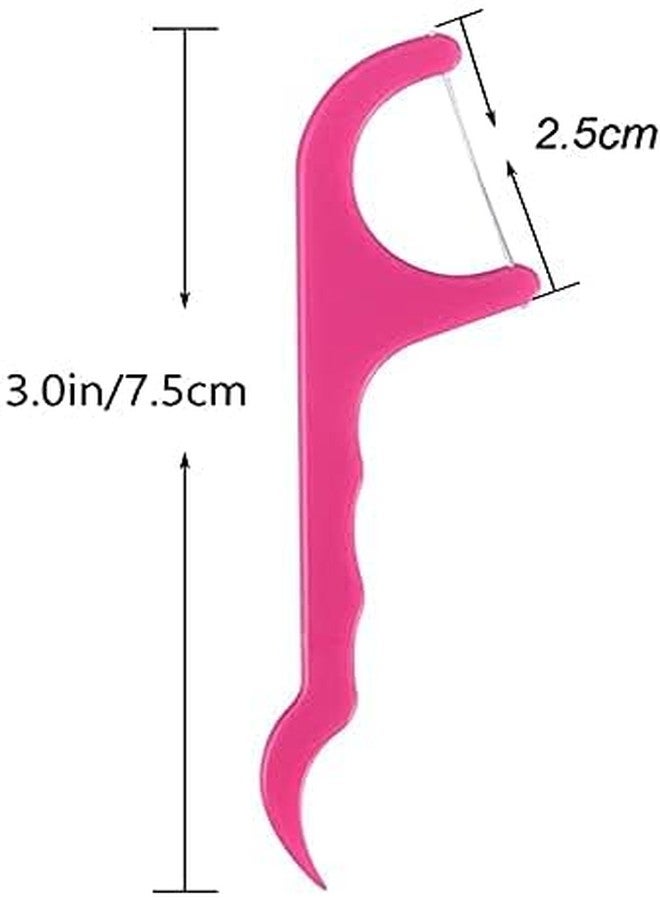 AZLVERA Dental Floss Pick with Handle, Pink and White, Pack of 20 - Image 3
