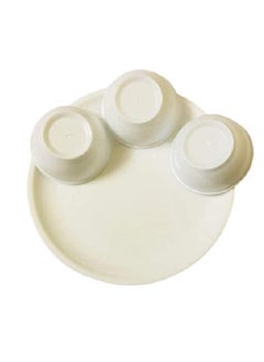 Everbuy Everbuy® Unbreakable Dinner Set Collection of Microwave Safe Plates Bowl (12 Pieces, White)  - Image 1