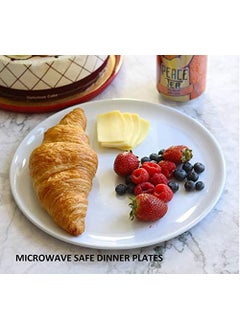 Everbuy Everbuy® Unbreakable Dinner Set Collection of Microwave Safe Plates Bowl (12 Pieces, White)  - Image 4