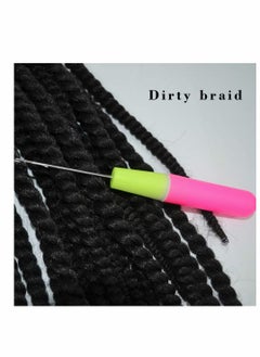 KASTWAVE 2 Pcs Latch Hook Crochet Needles with 60 Pcs Dreadlocks Braiding Beads Hair Rings Gold Silver Metal Hair Decoration Accessories for Crochet Braids Hair  - Image 3