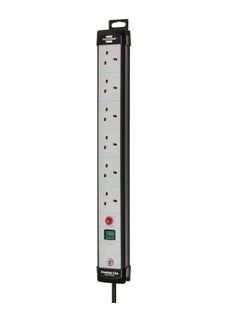Brennenstuhl Brennenstuhl Premium-Line 6-way Extension Socket with On/Off Switch and Safety Fuse Button 3m cable black/White with 13A Fuse  - Image 1