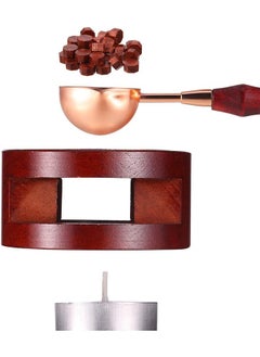 LENND Sealing Wax Warmer, Wax Seal Kit with Candle Furnace Melting Wax Spoon Tealight Candles  - Image 3