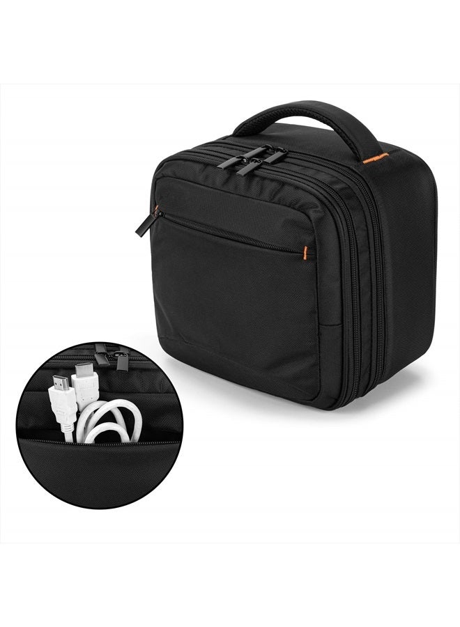 CURMIO Double Layers Projector Case, Mini Projector Carrying Bag Compatible for DR.J Professional and QKK Mini Projector, Black  - Image 3