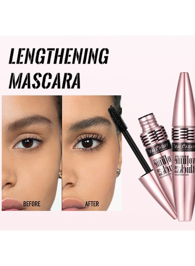Yabaolian Mascara Volume Thick 24H Lash Waterproof-3D Mascara, Non Smudging, Long Lasting Thick Mascara,Smudge-Proof Mascara Long-Lasting No Flaking Natural No Clumping, All Day Exquisitely Full (Black) - Image 4