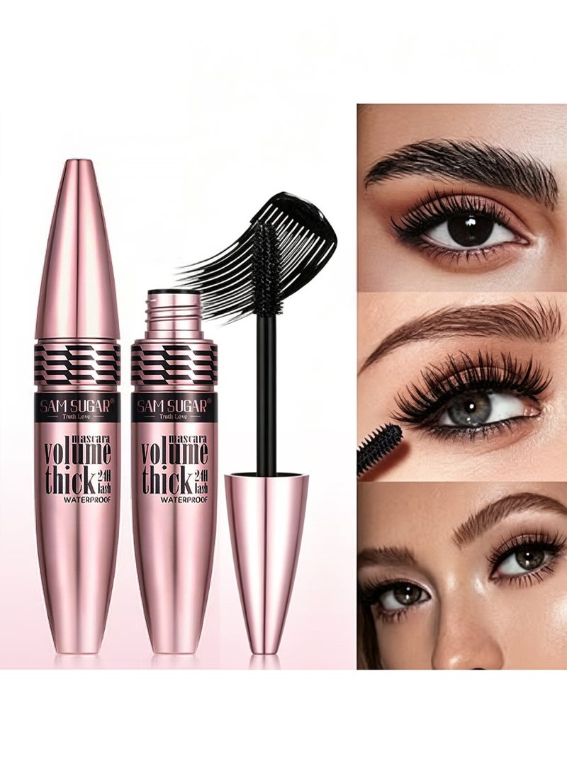 SAM SUGAR Mascara Volume Thick 24H Lash Waterproof-3D Mascara, Non Smudging, Long Lasting Thick Mascara,Smudge-Proof Mascara Long-Lasting No Flaking Natural No Clumping, All Day Exquisitely Full (Black) - Image 1