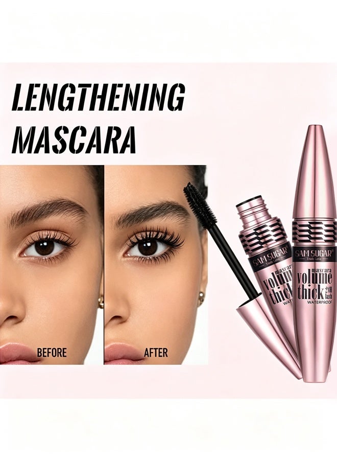 SAM SUGAR Mascara Volume Thick 24H Lash Waterproof-3D Mascara, Non Smudging, Long Lasting Thick Mascara,Smudge-Proof Mascara Long-Lasting No Flaking Natural No Clumping, All Day Exquisitely Full (Black) - Image 4