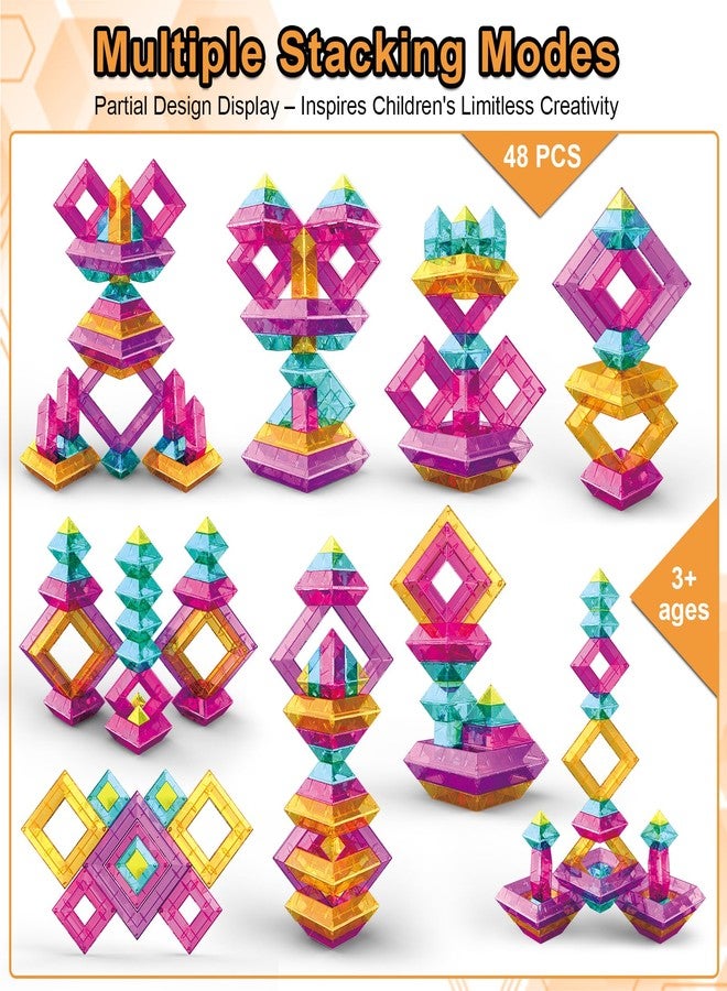 WSKC Building Blocks 48 PCS Stacking Toys for Kids 3 4 5 6 Years Old, Preschool Learning Activities for Toddlers 3-4 Years, STEM Educational Learning Toys Gifts for Boys Girls - Image 5