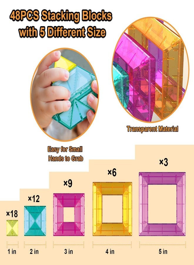 WSKC Building Blocks 48 PCS Stacking Toys for Kids 3 4 5 6 Years Old, Preschool Learning Activities for Toddlers 3-4 Years, STEM Educational Learning Toys Gifts for Boys Girls - Image 3