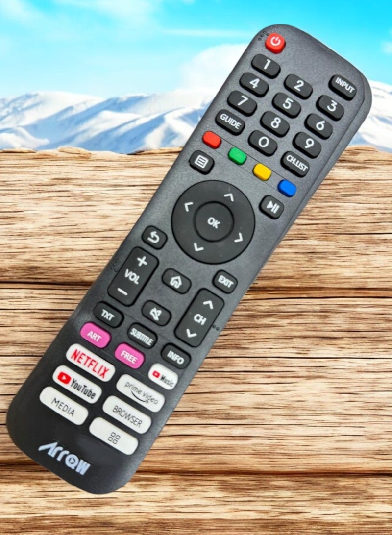 ارو جهاز تحكم عن بعد عالمي للتلفزيون الذكي مزود بأزرار مخصصة للبث والوسائط المتعددة - Image 2
