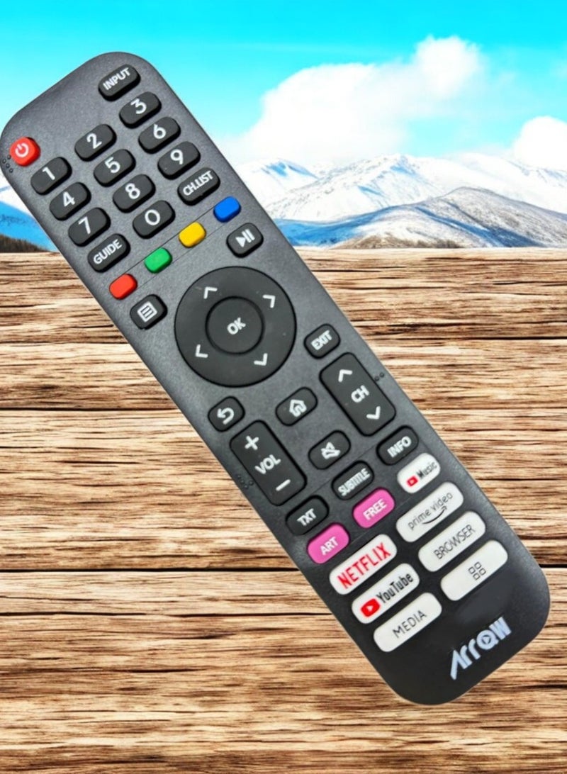 ارو جهاز تحكم عن بعد عالمي للتلفزيون الذكي مزود بأزرار مخصصة للبث والوسائط المتعددة - Image 3