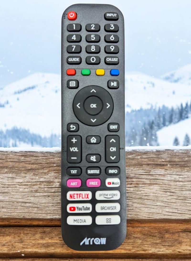 ارو جهاز تحكم عن بعد عالمي للتلفزيون الذكي مزود بأزرار مخصصة للبث والوسائط المتعددة - Image 4