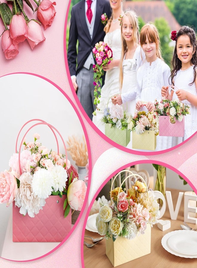 تاوباري مجموعة تاوباري من 27 كيسًا ورقيًا لهدايا الزهور لعيد الحب، مزودة بمقابض، صندوق زهور، أكياس زهور، لوازم بائعي الزهور، صندوق هدايا فارغ مقاوم للماء لباقات الزهور، مناسب لعيد الأم، التخرج، الزفاف، وأعياد الميلاد - Image 4