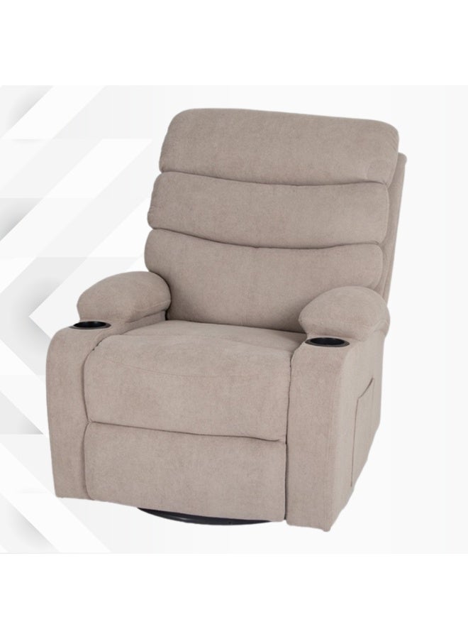 بكسل للأثاث كرسي استرخاء بحاملات أكواب من بكسل الأثاث, كرسي استرخاء هزاز ودوار من القماش الناعم مع مسند قدم قابل للتعديل - Image 3