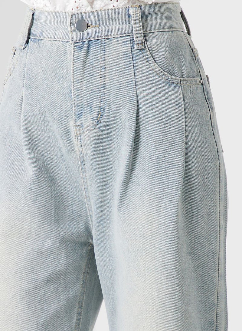 جينجر بنطال جينز أوربان مينكس بخصر عالٍ وأرجل واسعة - Image 4