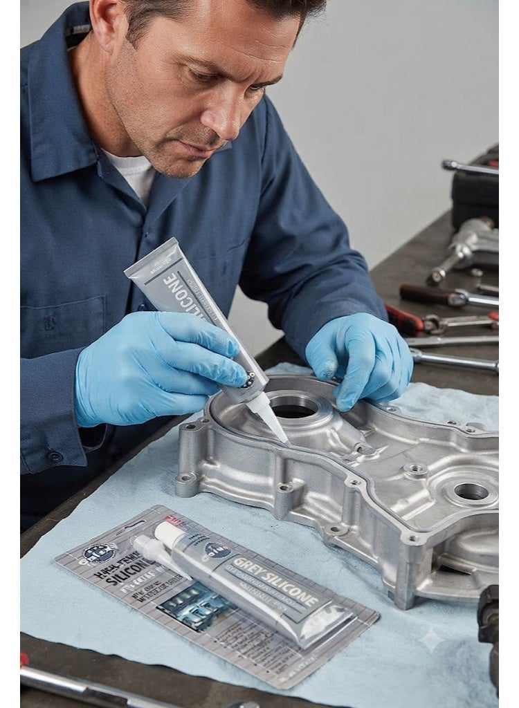 Galaxy High Temperature 650F (343C) Silicone RTV Gasket Maker 85g Grey - Image 2