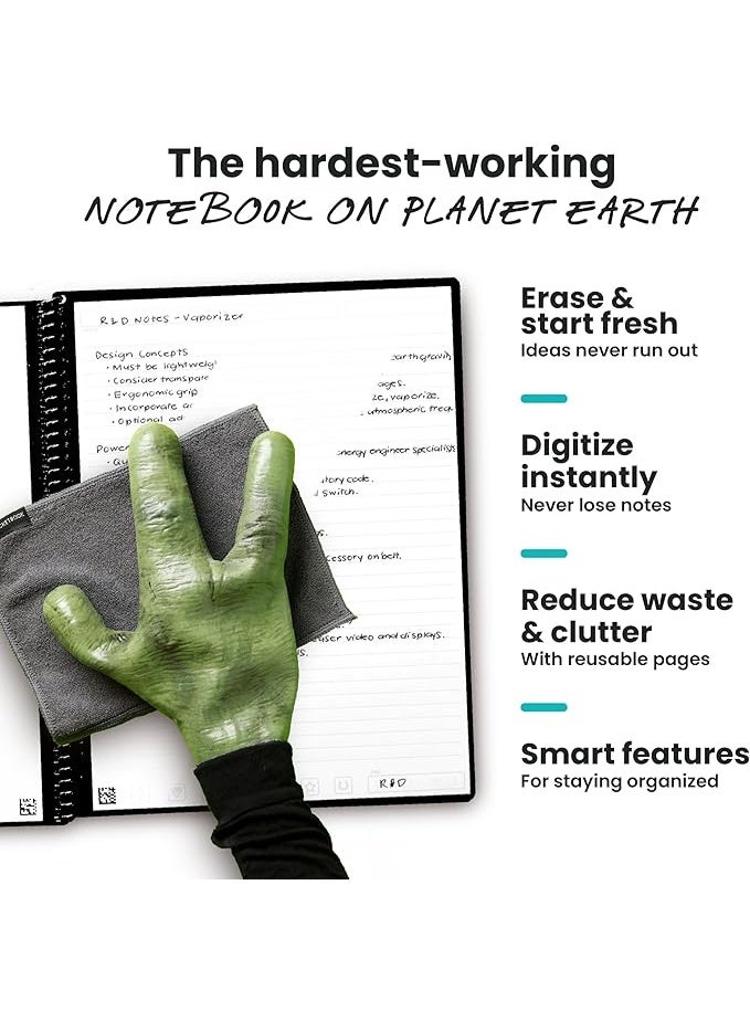 Rocketbook New Core Reusable Spiral Notebook, Executive Size 6x8.8, Black - Lined Pages, App-Connected, Erasable, Durable Cover, Ideal for School, Work, and Creative Projects - Image 5