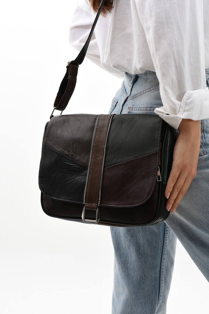 Erzeno Leather Large Size Crossbody Casual Shoulder Bag  - Image 2