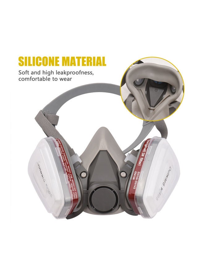 Reusable Respirator Half Facep Gas Mask Grey - Image 5
