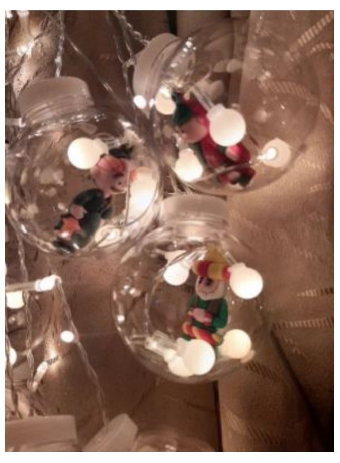LED star with a ball design featuring a Fananees character, 8 pieces, 2 plugs, and warm light - For decoration and Ramadan adornment. - Image 2