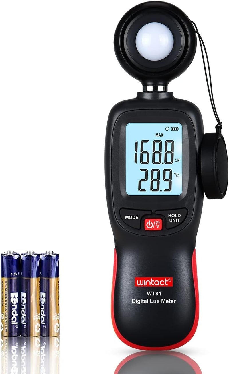 Sky King Skyking Digital Illuminance Light Meter Handheld with Thermometer Ambient, Lux Meter Range up to 200,000 Lux, Photometer Light Intensity Sense Test for Garden Indoor Plants LED Grow Light, Photography - Image 1