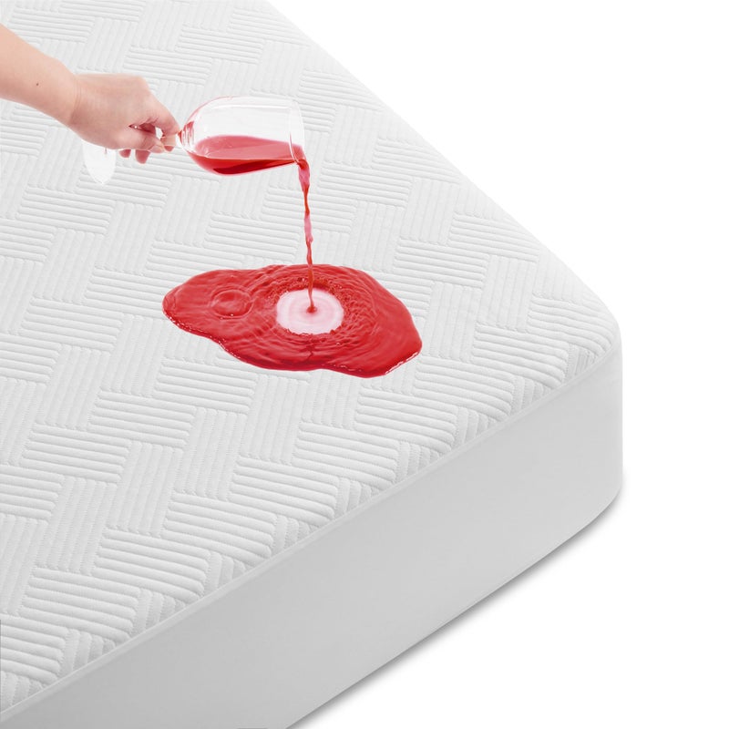 Cozymaker King Size 100 Waterproof Mattress Protector Mattress Pad Cover Fitted 821 Deep Pocket 3D Air Fabric Soft Breathable Cooling Bed Mattress Cover Noiseless Washable WhiteFence