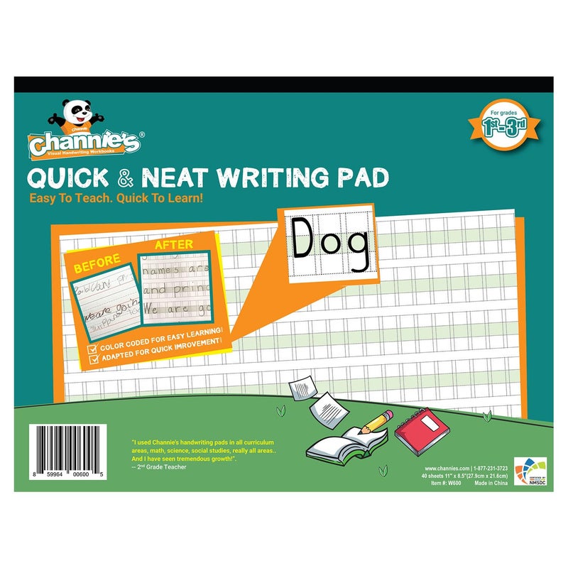 Channie's PHG6 Visual Handwriting Worksheet for 1st - 3rd grades. Handwriting Simplified! Most visual handwriting learning workbook worksheet. - Image 1