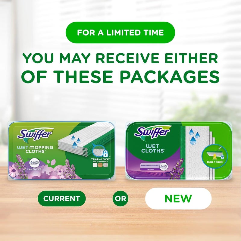 Swiffer Sweeper Wet Mopping Cloths with Febreze Freshness, Lavender Vanilla & Comfort, 24 Count (Pack of 2) - Image 2