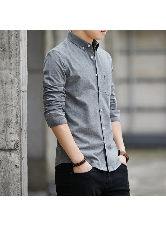 A.M Spring and autumn long-sleeved shirt men's jacket, no ironing Oxford business formal casual shirt men - Image 1