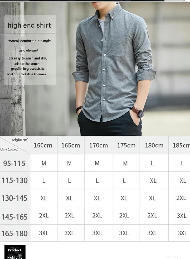 A.M Spring and autumn long-sleeved shirt men's jacket, no ironing Oxford business formal casual shirt men - Image 2