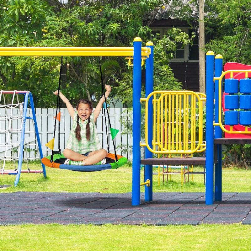 Sorbus 24" Saucer Tree Swing for Kids- 220lbs Outdoor Swing Fun- Tree Glider Therapy Swing-Durable Multi-Strand Adjustable Ropes Seat- Trampoline Net for Indoor/Outdoor, Accessory Included - Image 2