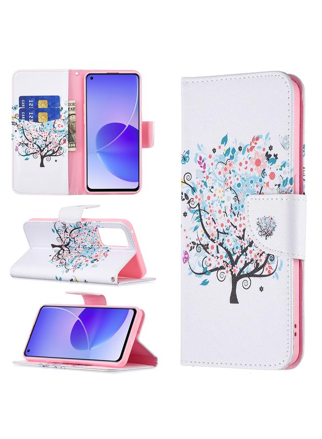 S-TOP Case For OPPO Reno6 Colored Drawing Pattern Horizontal Flip Leather Case with Holder & Card Slots & Wallet - Image 1