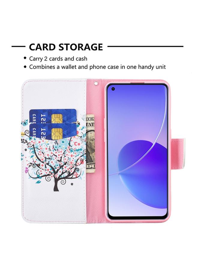 S-TOP Case For OPPO Reno6 Colored Drawing Pattern Horizontal Flip Leather Case with Holder & Card Slots & Wallet - Image 4