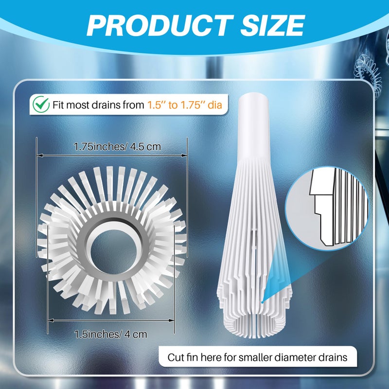 Feekoon 2 Pack Lint Trap for Washing Machine Utility Tub and Sink Drains, Laundry Lint Catcher with Rubber Plugs, Hair Catcher, Compatible with 1. 5''and 1. 75'' Drain to Prevent Clogs in Plumbing - Image 2