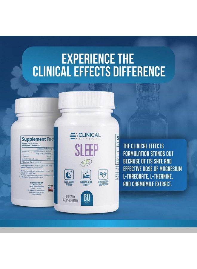 Sleep Magnesium Supplement With Magtein 60 Capsules Magnesium L Threonate L Theanine And Chamomile For Relaxation And Natural Calm No Melatonin Sleep Support Usa Made