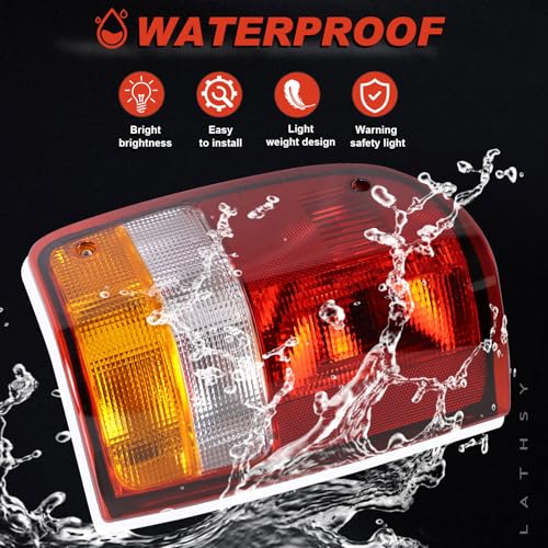 Lathsy Tail Light Compatible With 1993-1997 Ford Ranger Left and Right Driver and Passenge Side Rear Taillight Replace F37Z13404A FO2801110 F37Z13405A FO2800110 - Image 4