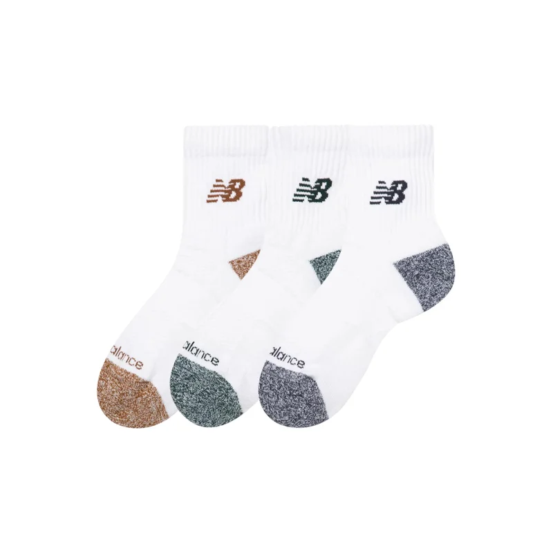 New Balance White Unisex Active QTR Socks 3 Pack  | Best Price UAE