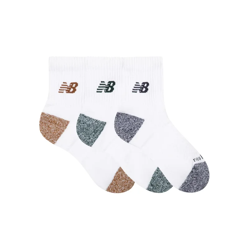 New Balance White Unisex Active QTR Socks 3 Pack  | Best Price UAE