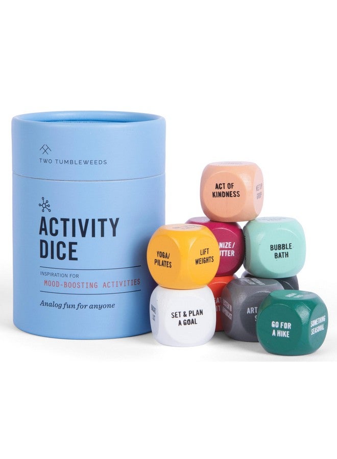 Two Tumbleweeds Mood-Boosting Activity Dice - Game for Adults, Teens, Therapists, Retirees - Set of 9 Dice for Increasing Happiness & Well-Being - Unique Gift - 1+ Players - Image 1
