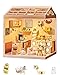 Kisoy DIY Miniature House Kit Tiny House Building Kit with Furniture and LED Light for Teens and Beginners DIY Mini House Craft Kit Christmas DecorationsGifts for Family and Friends Cat Cafe - Image 2