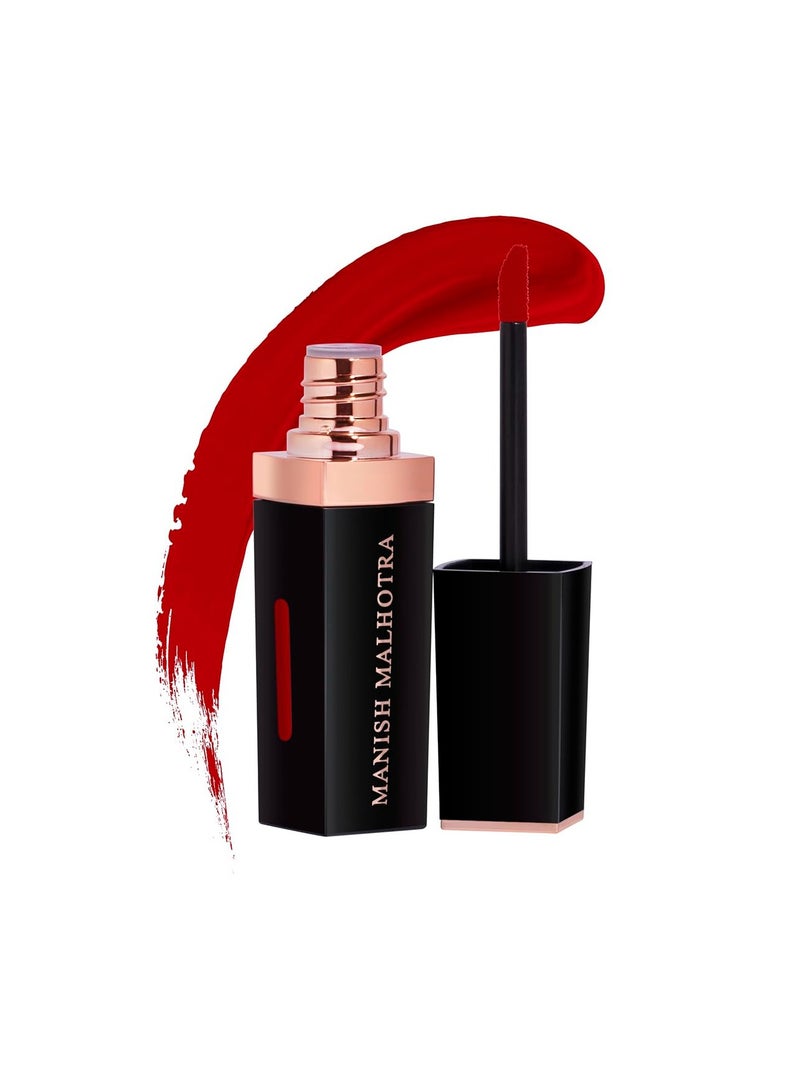 MyGlamm Manish Malhotra Liquid Matte Lipstick Envy Me 7gm Red Shade Long Lasting and Pigmented  Velvet Matte Finish Non Transferable Moisturizing Liquid Lipstick Exclusively by MyGlamm - Image 1