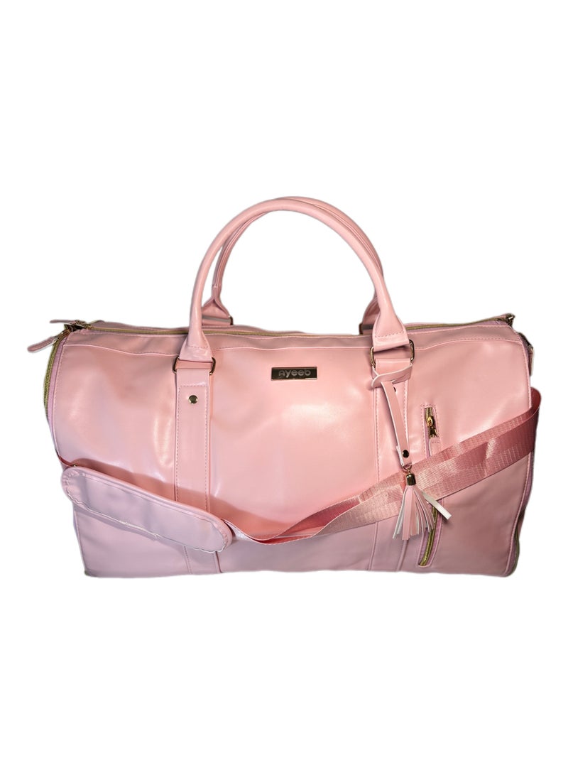 Ayeeb Travel Duffel Foldable Blazer Cover Suit Bag, Quick Pack Large Carry-on Hand Luggage,Anti-wrinkle Zip Open Waterproof Portable Garment Duffle Baggage for Business Flights Honeymoon Vacation Trip(Cherry Pink)  - Image 2