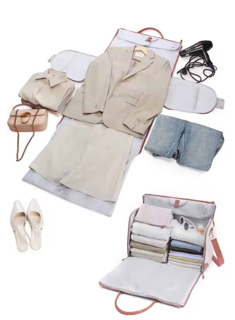 أييب حقيبة سفر كبيرة وفعّالة وسهلة الحمل (ليجند) للرجال والنساء، غطاء بدلة قابل للطي مع حقيبة أحذية مجانية، حقيبة يد سريعة التعبئة، حقيبة سفر محمولة مقاومة للتجاعيد بسحاب كامل ومقاومة للماء (لون وردي فاتح) - Image 3