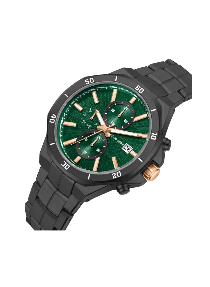 لي كوبر Men's Multi Function Display Watch With Gray Metal Strap - LC08087.070