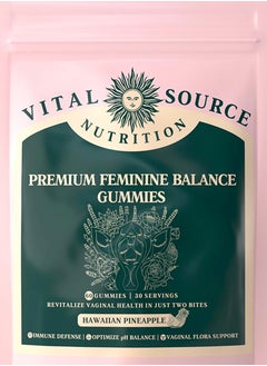 Nutrition Vital Source Nutrition  Premium Feminine Balance Gummies  for Women’s Health  Wellness  Immune Support  Vegan  Gluten Free  Hawaiian Pineapple  60 Gummies  - Image 1