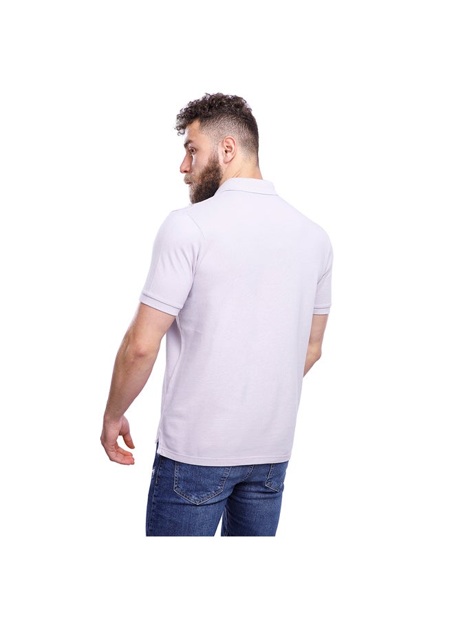 Coup COUP Regular Basic Polo Shirt For Men - L.PURPLE - L - Image 3
