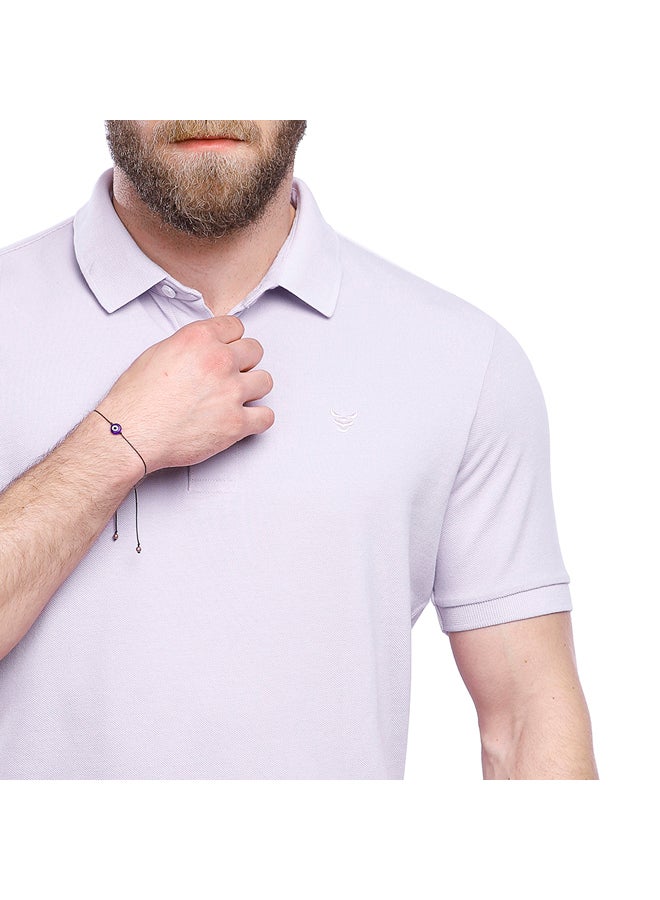 Coup COUP Regular Basic Polo Shirt For Men - L.PURPLE - L - Image 2