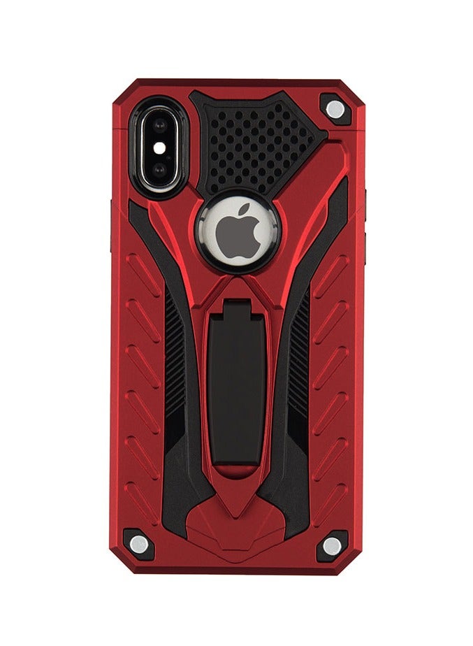 Bills iPhone X Premium Armor Case Built-In Kickstand - Military-Grade Shockproof Protective Cover with Reinforced Corners (Red) - Image 3