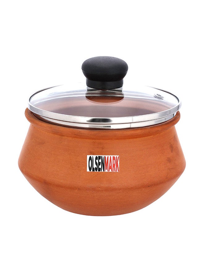 Olsenmark - Traditional Cookware Clay Handi, Multifunctional, OMCP6028 , 100% Eco Friendly, Clay Pot - Image 1